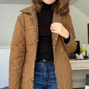 Reversible Quilted Leopard Chore Jacket